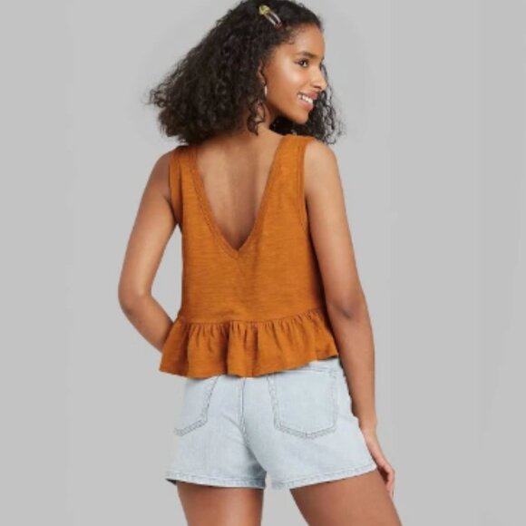 Women’s Peplum V-Neck Tank Top- Wild Fable - Picture 5 of 5
